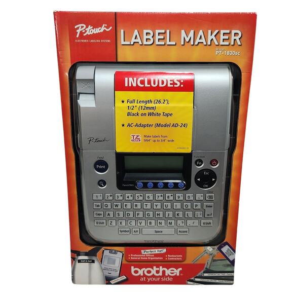 Brother P-Touch Label Maker PT-1830sc With And 12MM Tape New Open Box - Picture 1 of 6